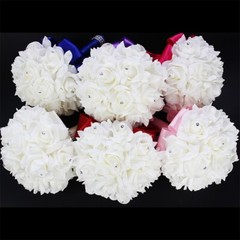 Crystal Foam Roses Bridesmaid Wedding Bouquet Artificial Silk Bridal Bouquet
