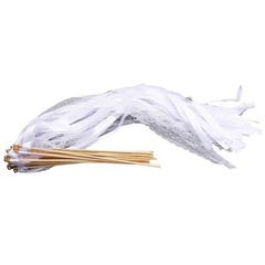 40pcs Lace Ribbon Wedding Wands With Bells Sparkling Stick For Party Celebration