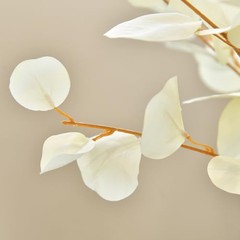 3 PCS Artificial Eucalyptus Stems 33″ Long Cream White Fake Leaves – 3 Pieces