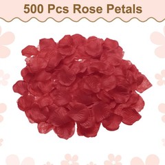500pcs Artificial Rose Petals Fake Silk Flower Petals for Wedding, Dark Red