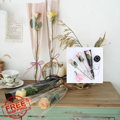 UnnFiko 50 Black Rose Flower Sleeves Bouquets Florist
