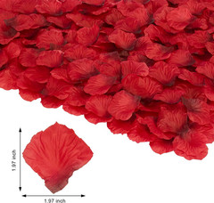 3000 PCS Dark Red Artificial Silk Rose Petals for Romantic Night, Wedding, Party