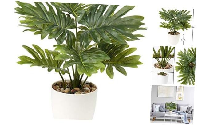 18” Tall Artificial Monstera Plant for Home Decor – Indoor Green Plants#04