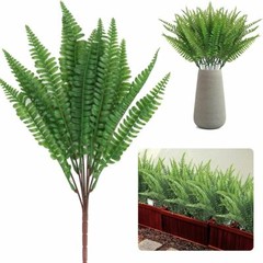 1-4Pcs Plastic Lifelike Artificial Fern Foliage Bush Plants Indoor outdoor Decor