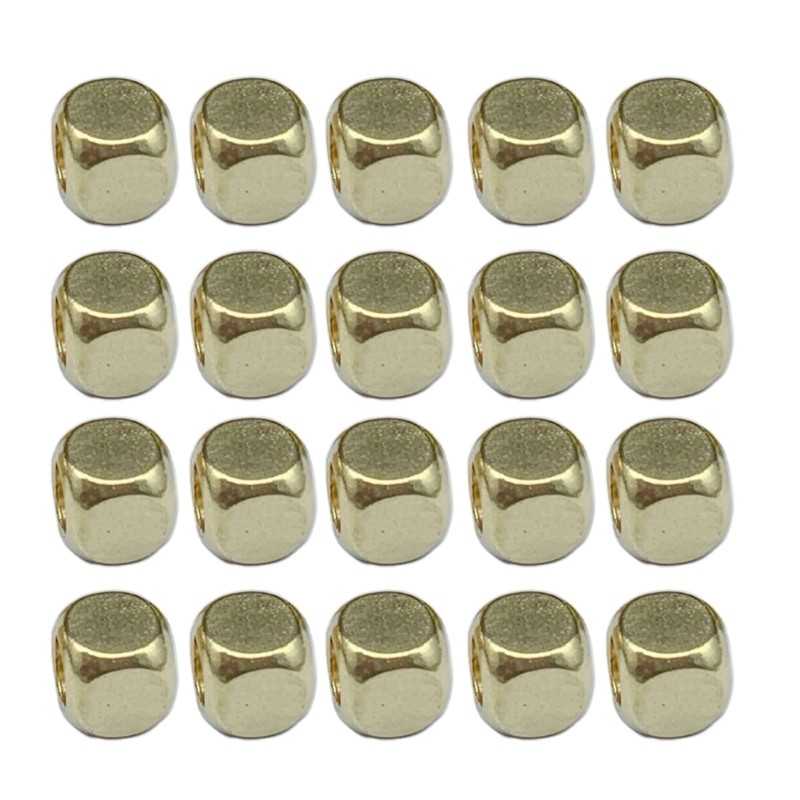 20pcs Round/Square Brass Pendant Beads for DIY Paracord and Accessories