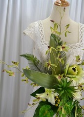 Green Tropics Boho Faux Silk Wedding Bouquet