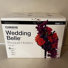 6 Oasis Bouquet Holders Wedding Flower Foam White Floral Arrangement, NIB