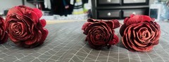 Roses Long Stem Red Roses 10 Rustic Sola Wood Flowers 21” Long