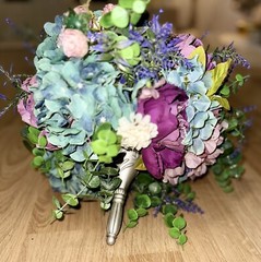 Elegant Wedding Flower Bouquets Hydrangeas, Peony, Succulent, Lavender Bundle