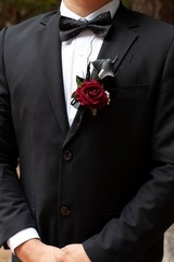 Black Burgundy Calla Lily Corsage and Boutonniere Set for Weddings and Proms