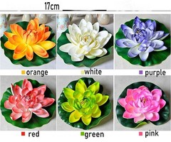 6/9 Floating Foam Lotus Flowers Artificial Plants water Lily Pads Pond Decor
