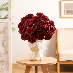 60 Pcs Burgundy Roses Artificial Flowers Bulk, Maroon Flowers Burgundy-60