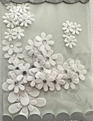 Celebrations Sparkle Paper Flower by Petaloo Jeweled Daisies Wedding White 44 pc