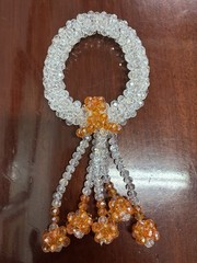 Crystal Orange and White Artificial Flowers Thai Wreath Beauty Home Decor
