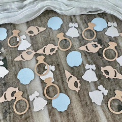 100PCS Seashells and Wedding Bells Confetti,Bachelorette Table Decoration for Oc