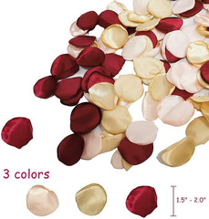 200PCS Silk Rose Petals Fake Scatter Petals Burgundy Gold Pink Flower Petals for
