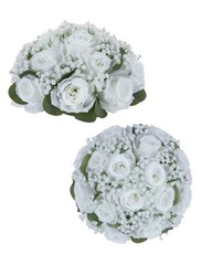 Flower Balls for Centerpieces: Pcs Rose Babys Breath Artificial 2 White