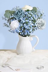 Babys Breath Artificial Flowers Long Stem Baby Breath Flowers 12 Pcs Blue