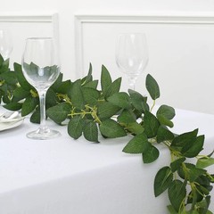 6 ft Green Silk Rose Leaves Garland Artificial Hanging Greenery Vine Events