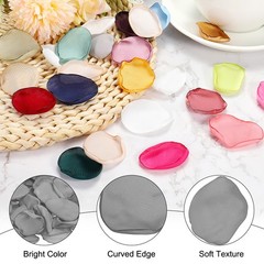 200 Pcs Silk Rose Petals, Artificial Flower Scatter Fake Rose Petals Silver
