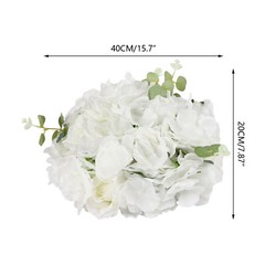 10 Pcs 7.87 inch Diameter Fake Flower Ball Arrangement Bouquet Party Centerpiece