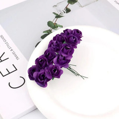 144PCS 1.5 Cm Artificial Mini Paper Rose Bouquet for Scrapbooking for Wedding Pa