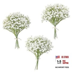 18pcs Artificial Babys Breath Gypsophila Greenery Sprays, Real Touch White