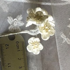 72 Flower Bridal Satin / Pearls.6 Flower x 12 /Per Bag. Pick Your Color!