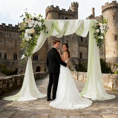 Artificial Wedding Arch Flower Kit Decorative Artificial Flowers With Drapes