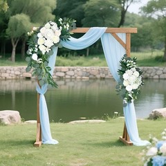 White Floral Wedding Arch Flowers Set of 2 – Swag for Ceremony Backdrop & Recept