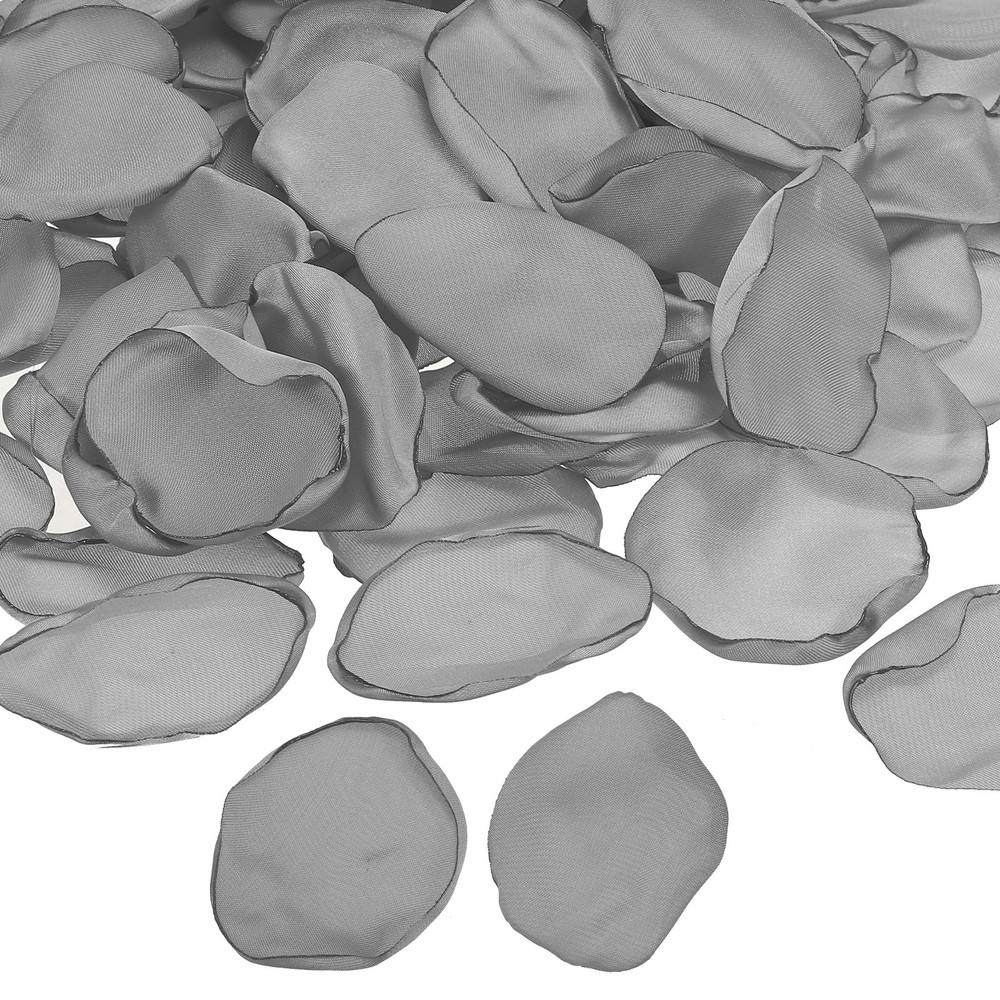 200 Pcs Silk Rose Petals, Artificial Flower Scatter Fake Rose Petals Silver
