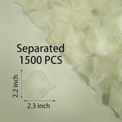 1500 PCS Separated Artificial Ivory Rose Petals,Ivory Silk Petals for Romantic N