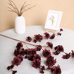 2 BURGUNDY 42″ Stem SILK ARTIFICIAL Carnation FLOWERS Sprays Wedding Supplies