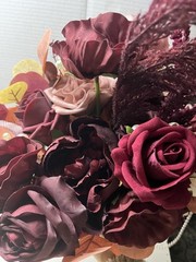 Ling’s Moment 11” Burgundy Bouquet For Wedding