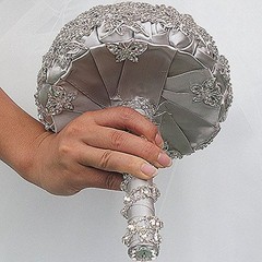 Wedding Bouquet with Silver Luxury Artifical Diamond,Set Including Bouquets, …