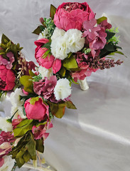 Wedding Bouquet Set, Pink, Dusty Pink, Ivory, Cream, Cascade Bouquets, Teardrop