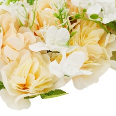 6 Pcs Champagne Artificial Flower Panels Silk Floral Wall Backdrop For Decor