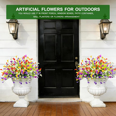 20 Bundles Calla Lily (400 Heads) Artificial Flowers for Outdoors, Fake Plants U