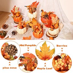 Fall Decor, Centerpieces for Tables, 6Pcs Fake Orange and Beige 1