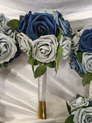 Shades of Blue Wedding Bouquet Set – Navy Blue, Blue, Gray Wedding Bouquet Set