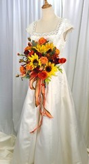 Bright Autumn Medley Faux Silk Bridal Bouquet