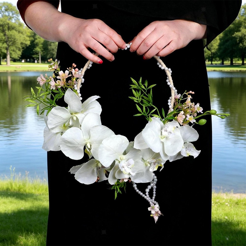Bridal Handheld Flower Artificial Decorative Garland Flower Wreath Wedding