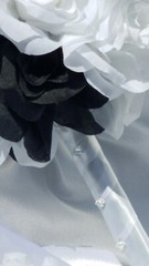 11 Pc Wedding Bouquet Set, White Roses, Black Calla Lilies, Bouquet Package