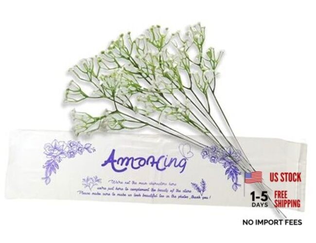 Artificial Baby’s Breath Flowers, 8 Pcs White Babies Breath Flowers Artificial