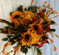 Boho Autumn Garden Faux Silk Wedding Bouquet