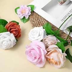 Yolev 200pcs Artificial Leaves 3.74 Inch Flower Rose Leaf Fake Leaves for Flower