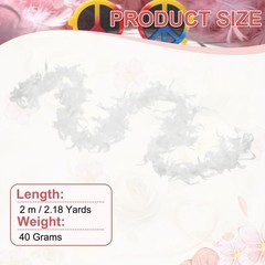 40g 2 Yards Feather Boa, Costume Turkey Chandelle Feathers Boa White