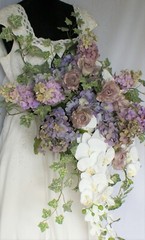 Grand Garden Orchid Cascade Faux Silk Wedding Bouquet