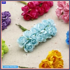 144 Pcs 1.5 cm Mini Paper Rose Bouquet Scrapbooking Wedding Party Decoration