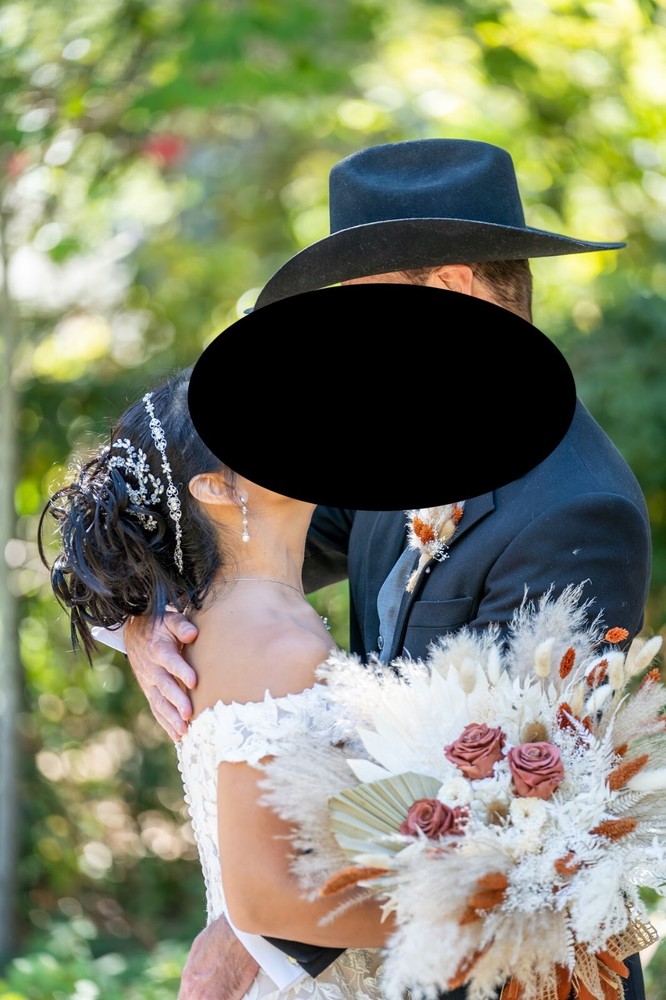 Country Chic Rust / Burnt Orange Pampas Grass Bridal Bouquet/Home decor/Wedding